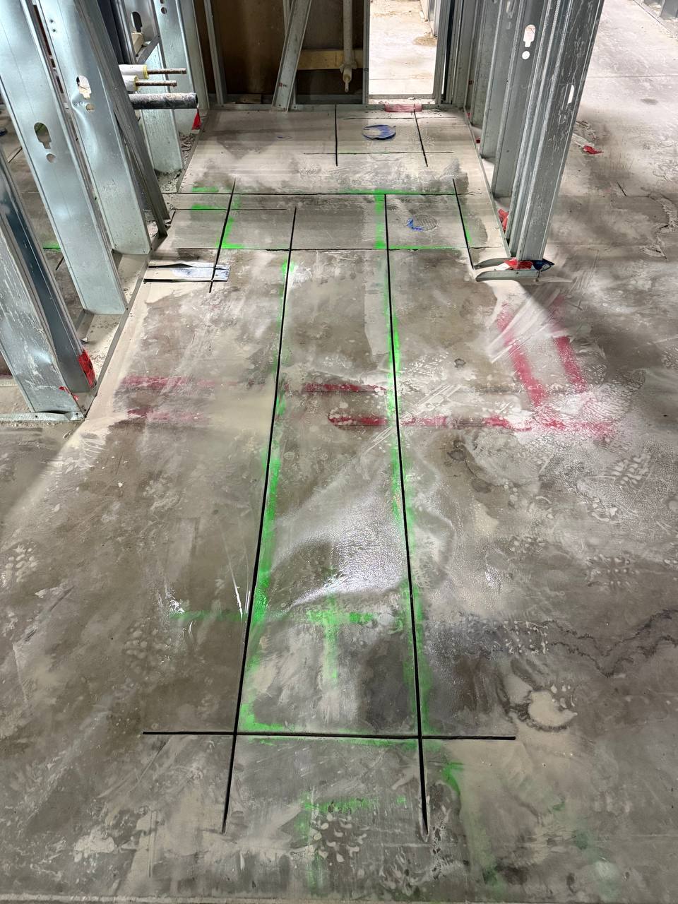 Cutting cement slab
